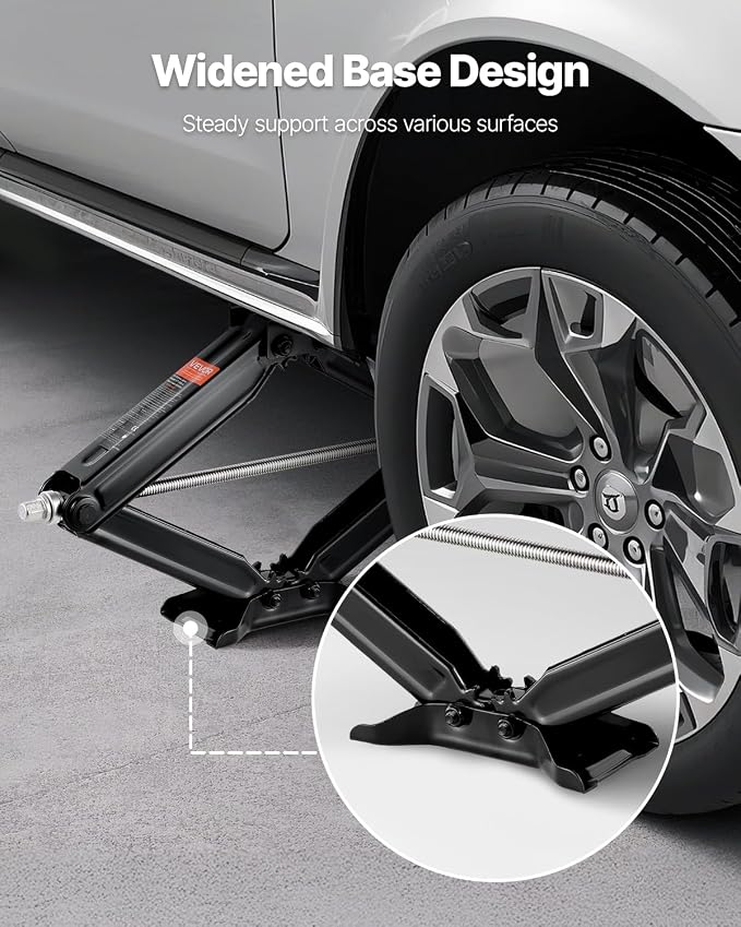 VEVOR 9000 lbs RV Scissor Jacks, 4-23.4 in RV Stabilizer Leveling Scissor Jacks, Set of 2, Heavy Duty Stabilizer Jack with Crank Handle, Socket and Bubble Levels, Not Easily Bent or Deformed