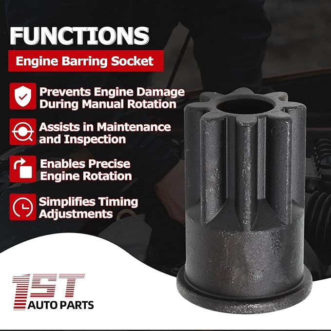 1ST J-38587-A Engine Barring Socket Engine Turning Tool for Caterpillar CAT 3406E, for EUI MUI & Mack Engines C9 C10 C12 C13 C15 C16 & E-7, E-7 ETEC Replaces OE: J38587A