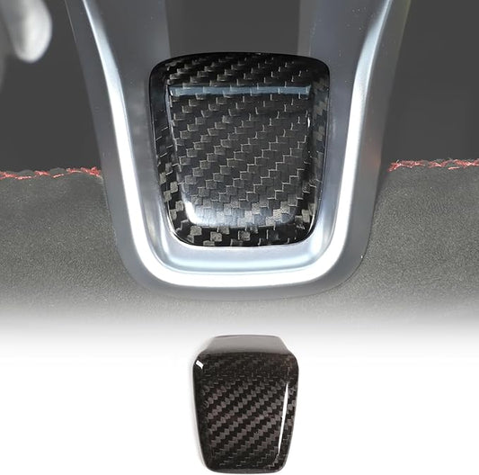 Carbon Fiber Central Steering Wheel Trim Strip Compatible with Alfa Romeo Giulia Stelvio Tonale 2020 2021 Steering Wheel Bottom Decoration Panel Cover Auto Accessories (Black)