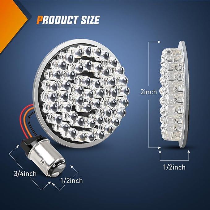 Nilight LED Turn Signal Rear Brake Running Lights 1157 Double Contacts Plug and Play for Harley Davidson Dyna Sportster Touring Street Glide Road King Iron 883