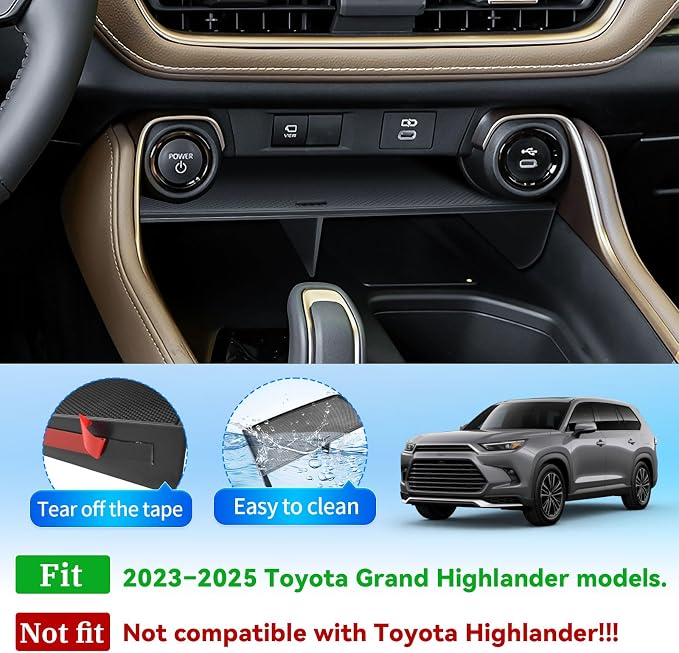 EDBETOS Center Console Organizer and Dashboard Organizer for 2023 2024 2025 Toyota Grand Highlander