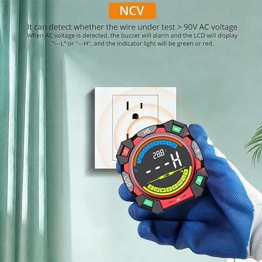 Neoteck 6000 Counts TRMS Multimeter Rechargeable Auto-Ranging Volt Meter for AC/DC Voltage & Current Electric Meter Tester with Color Screen for NCV Diode Continuity Resistance Capacitance Temperature