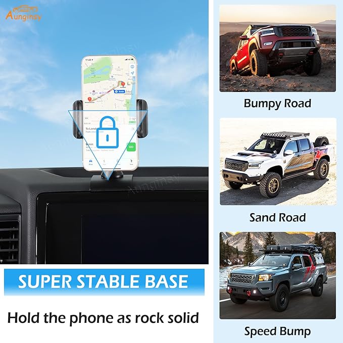 Aunginsy Car Phone Mount Compatible with Nissan Frontier 2022-2024 Center Console Phone Holder Dash Panel Mobile Phone Bracket Universal Cell Phone Navigation Stand Fit All Smart Phones Accessories