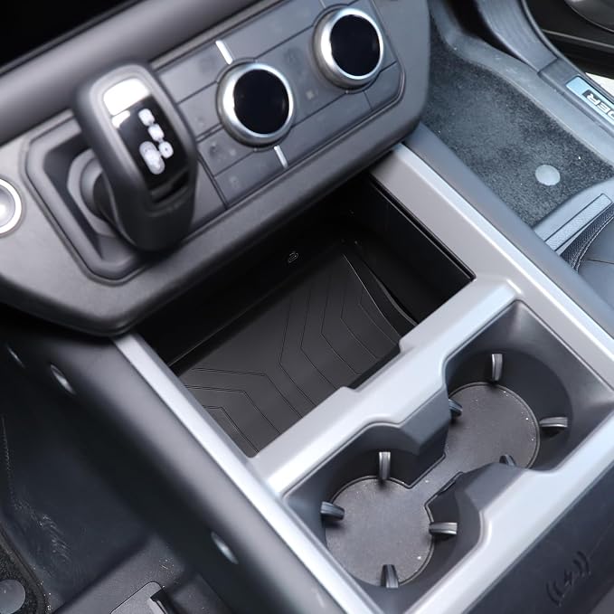 PIUGILH Center Console Organizer Lower Tray Compatible with Land Rover Defender 90 110 130 2025, Silicone Lower Center Console Tray Interior Storage Box