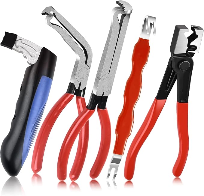 5PCS Electrical Disconnect Pliers, Automotive Electrical Plug Connector Disconnect Tool, Connector Separator, Car Safety Hammer,Hose Clamp Pliers, Applicable to Cars, Trucks, SUVs