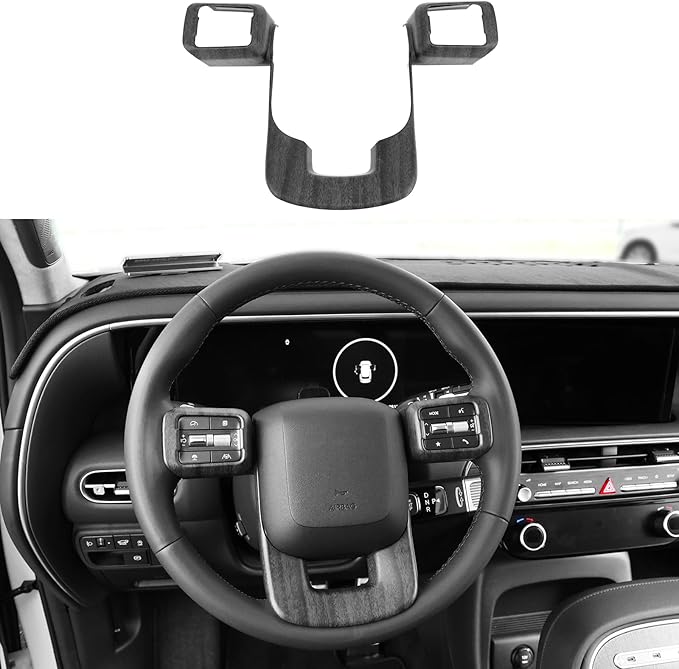 YOUTOOCAR Steering Wheel Cover Trim Compatible with Hyundai Santa Fe 2024-2026 Hyundai Palisade 2026 Hyundai IONIQ 9 Accessories (Wood Grain)