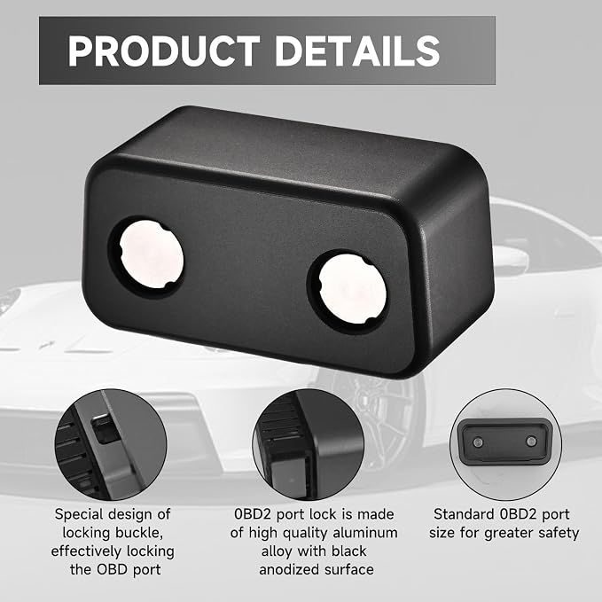 OBD2 Port Anti-Theft Lockout Tool, OBD Port Protector for Cars/SUV/Trucks、obd2 Lock Anti Theft Protector (Black)