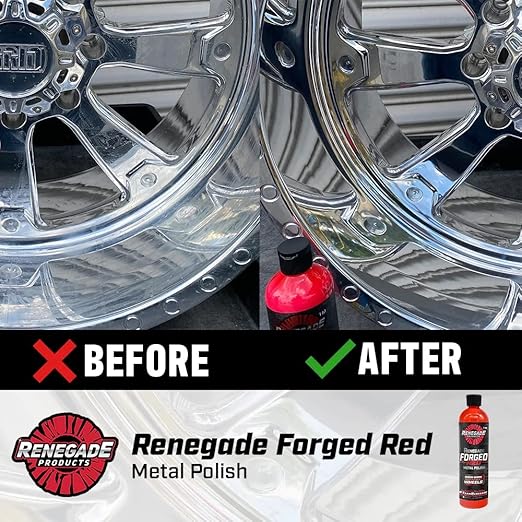 Renegade Products USA - Forged Red - Forged Metal Polish for Billet Wheels & Soft Aluminum, Soft Metal & Forged Wheel Polish, Billet Aluminum Cleaner & Polish, 12oz.