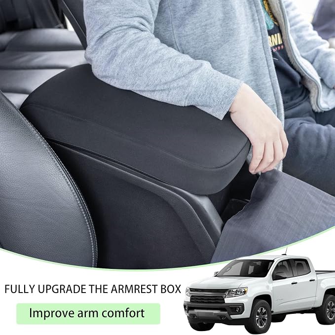 JDMCAR Center Console Cover and Center Console Tray (Black Trim) Compatible with 2015-2022 Chevy Colorado/GMC Canyon