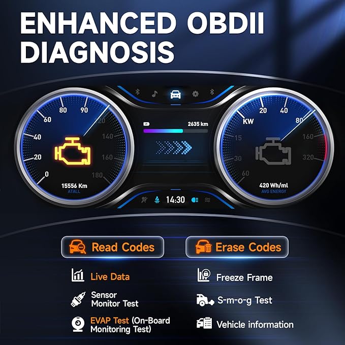 FOXWELL NT301 Plus 2-in-1 OBD2 Scanner Car Battery Tester, Professional Code Reader Check Engine Diagnostic Tool, 12V Automotive Cranking Charging Analyzer for 1996+ Vehicle, Upgrade from NT301