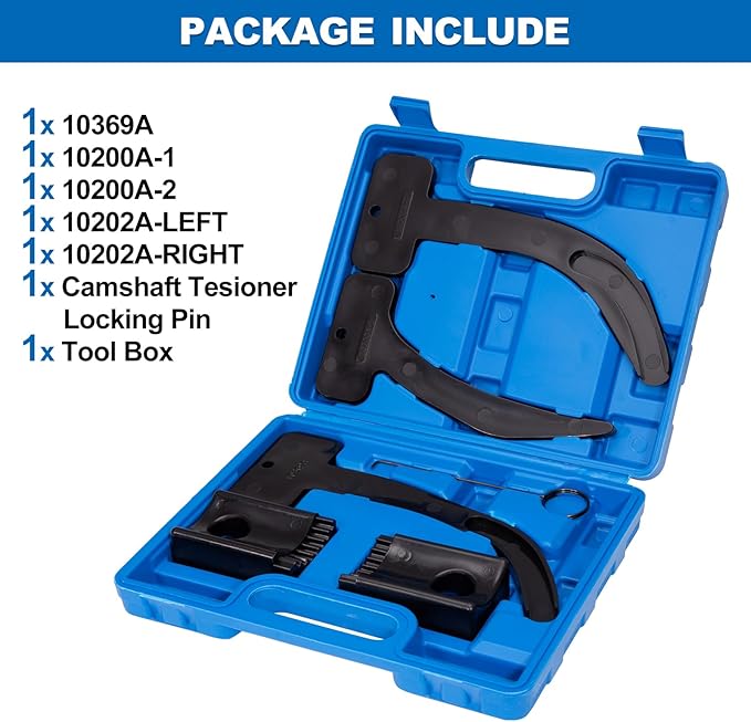 Toolwiz Camshaft Phaser Timing Chain Tools Kit Compatible with VW Chrysler Jeep Dodge Grand Cherokee Wrangler 3.6L Engine Replace10200A 10202 10369A 6 PCS Camshaft Locking Tool Set with Carrying Case