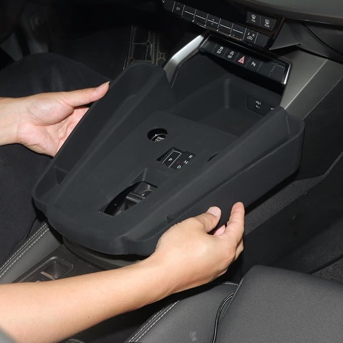 HIGH FLYING Car Accessories for Audi A3 2022-2024 Center Console Gear Shift Panel Silicone Rubber Overlays Protector Cover Organizer Storage Box 1PC