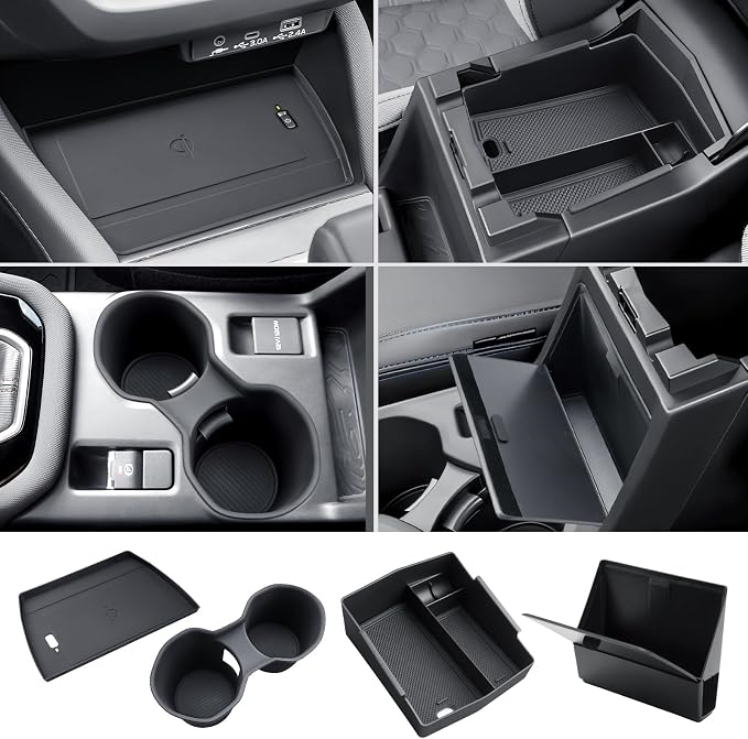 CDEFG 4Pcs for 2025 Subaru Forester Center Console Organizer, for 2025 Subaru Forester Touring Limited Sport Premium Accessories Middle Console Armrest Storage Box(Not for 2025 Models)