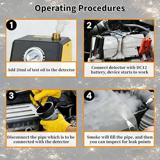 Smoke Machine with Built-in Air Pump, Pressure Gauge and Adjustable Flow Meter, 12V DC EVAP, Vacuum, Automotive Smoke Machine for Cars, Motorcycles, Trucks, Boats, ATVs