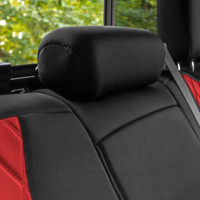 FH Group Custom Fit Car Seat Covers Specifically Made for 2019-2023 GMC Sierra 1500 2500HD 3500HD SLT AT4 Denali - Ultraflex Neoprene Water Resistant Automotive Seat Covers - Full Set Red