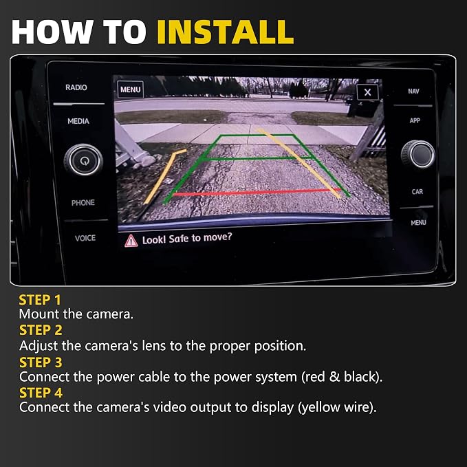 Dasbecan 68227397AH Rear Backup Camera Compatible with Chrysler Pacifica 2017-2023 Replaces# 68227397AE 68227397AG