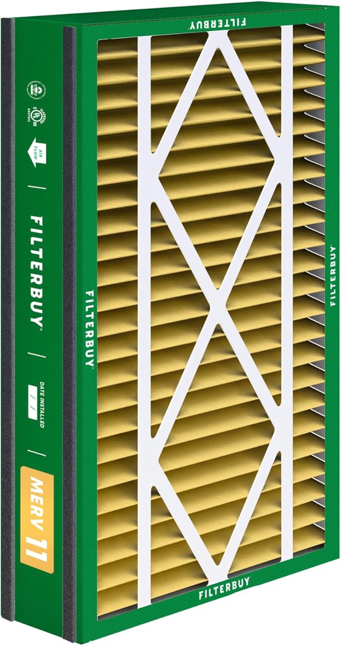 Filterbuy 16x25x3 Air Filter MERV 11 Superior Pet & Allergy Defense (1-Pack), Electrostatic Pleated HVAC AC Furnace Filters for Trion Air Bear, Lennox X0581 & More (Actual Size: 15.63 x 24.13 x 3.00)