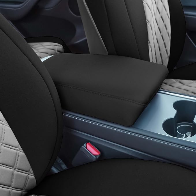 FH Group Custom Fit Car Seat Covers Specifically Made for 2020-2025 Tesla Model Y Ultraflex Neoprene Water Resistant Automotive Seat Covers - Front Set Gray