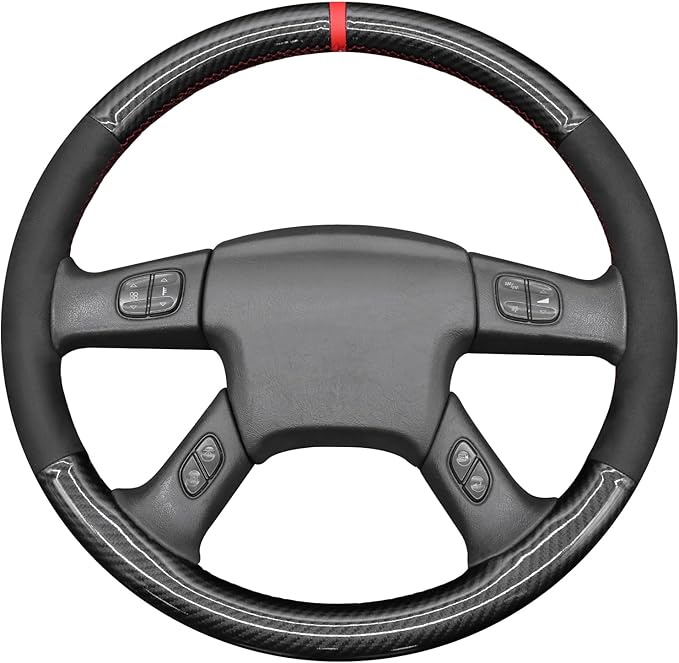 MEWANT Steering Wheel Cover for Chevy Silverado 1500/2500/3500 2003-2006 / Silverado 1500 2500HD 3500 Classic 2007 / Trailblazer 2002-2009 Hand-Stitched Steering Wheel Wrap