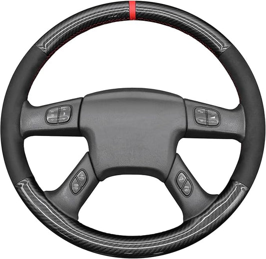 MEWANT Steering Wheel Cover for Chevy Silverado 1500/2500/3500 2003-2006 / Silverado 1500 2500HD 3500 Classic 2007 / Trailblazer 2002-2009 Hand-Stitched Steering Wheel Wrap