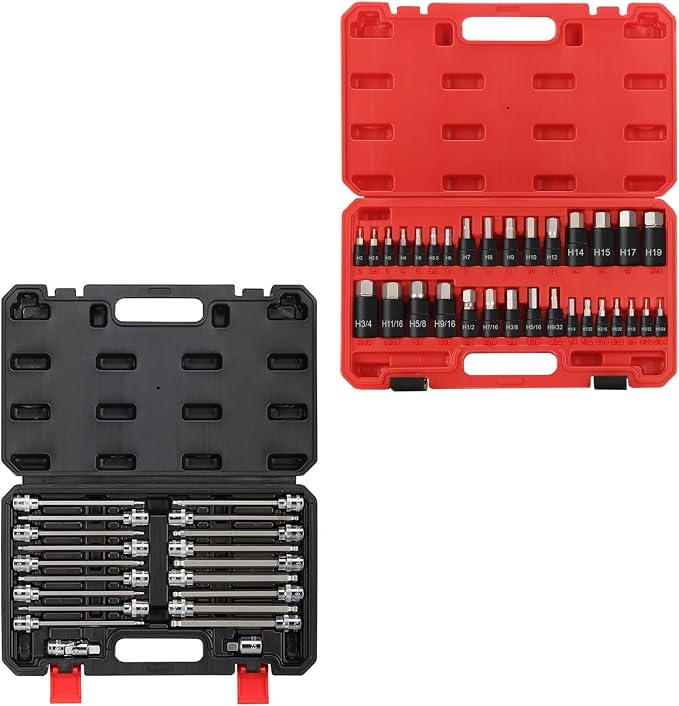 32-Piece Allen Socket Set and 20-Piece Long Allen Socket Set