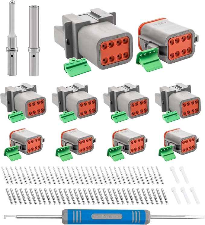 JRready DT Deutsch Connector Kit IP68 Waterproof for Car, Boat, Truck, Motorcycle, DRK-RT1B Deutsch Pin Removal Tool, Pin Socket Contact/Wedgelock Removal Tool for Deutsch DT, DTM, DTV, DRB,