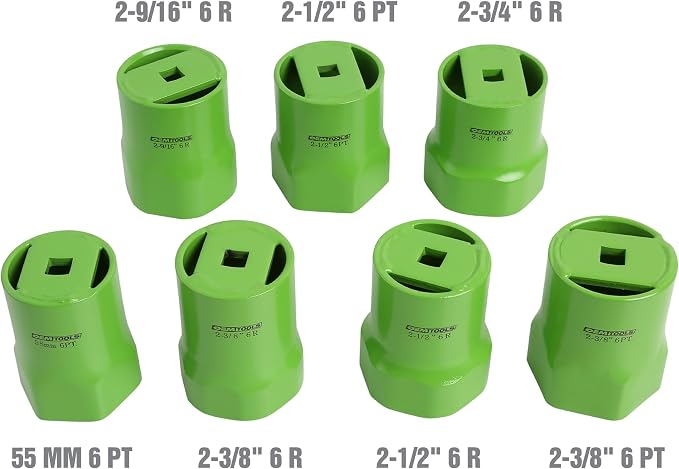 OEMTOOLS 37385 7 Piece Wheel Bearing Locknut Set, Remove and Install Wheel Bearing Locknuts, for Use with Many Dodge, Ford, and Toyota SUVs and Trucks