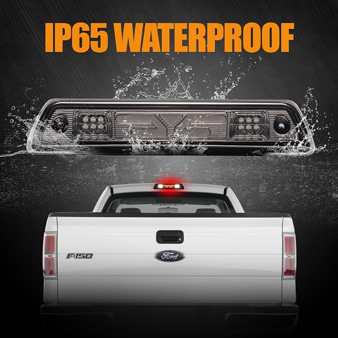 Third 3rd Brake Light, LED High Mount Stop Light for 2009-2014 Ford F150, 10-14 Lincoln Mark LT, Rear Center Cab Roof Tail Cargo Lamp, DOES NOT FIT SVT Raptor & Models with Hill Descent Control