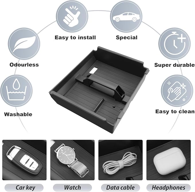 SKTU 2025 2026 4Runner Center Console Organizer for 2025 2026 Toyota 4Runner Console Tray Toyota 4Runner 2025 2026 Accessories Middle Console Organizer with Sunglasses Holder