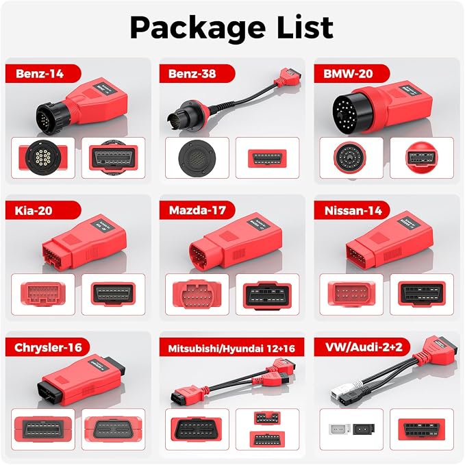 Autel MaxiSys MSOBD2KIT Non-OBDII Adapter Kit, 9PCS Connector for Diagnose OBD 1 Vehicle, OE-Compliant Connectors, Support Autel Scanner MK808S MK900 MX900 MK808BT PRO MK900BT MP900BT MS906 PRO Ultra