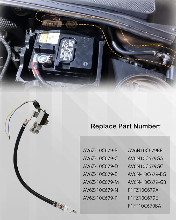 AV6N10C679GB Automotive Battery Current Sensor for Ford 2012-2018 Focus 2013-2019 Escape 2013-2018 C-Max 2014-2016 Transit Connect Replace AV6N10C679BF AV6Z-10C679-B F1FZ-10C679-E