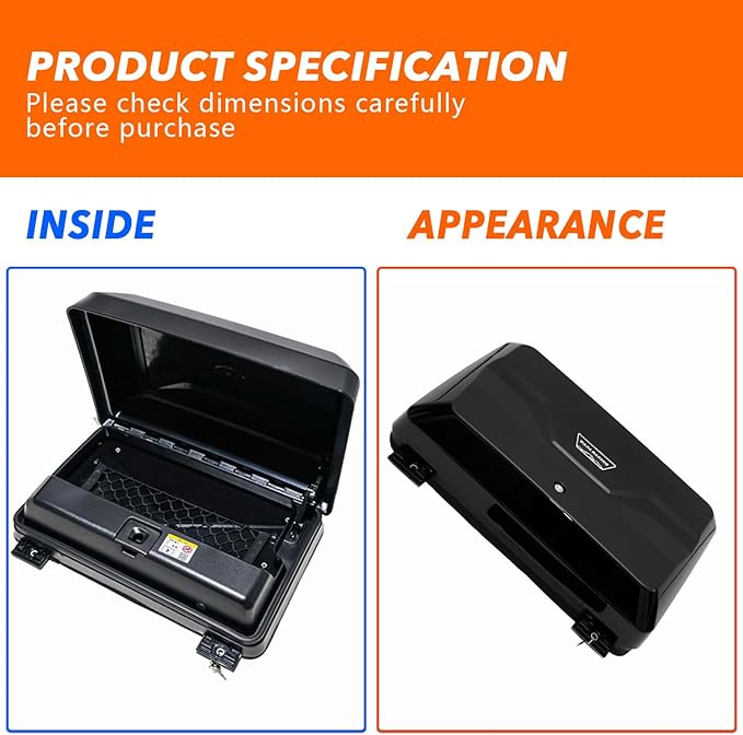 Exterior Side Mounted Gear Carrier Toolbox Storage Box with Lock for 2024-2026 Toyota Land Crusier Prado J250/LC250/1958 Side Storage Box Black