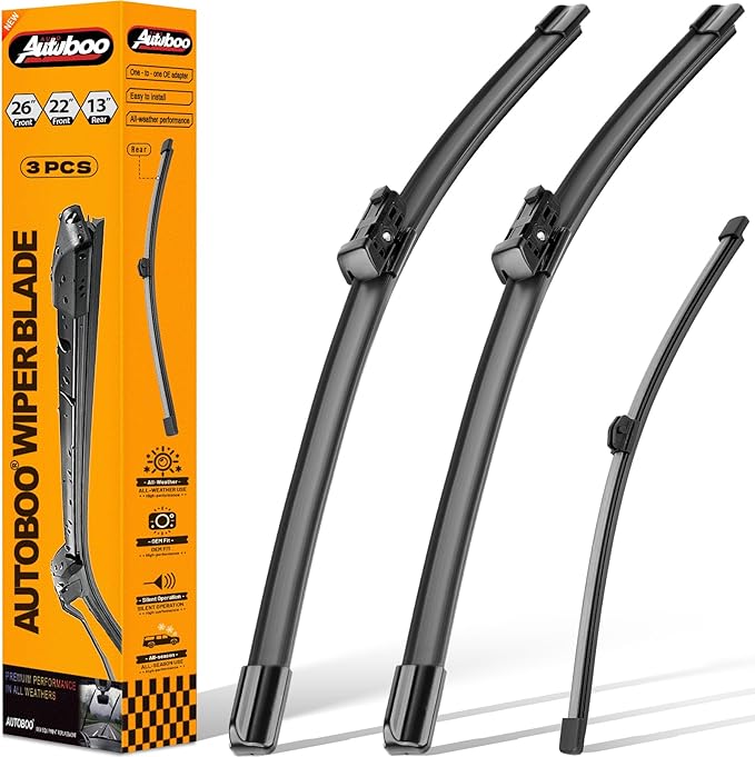 AUTOBOO 26"+22" Windshield Wipers Blades Replacement for Porsche Cayenne 2019-2025 with 13 Inch Rear Wiper Blade -Original Factory Quality (Pack of 3)