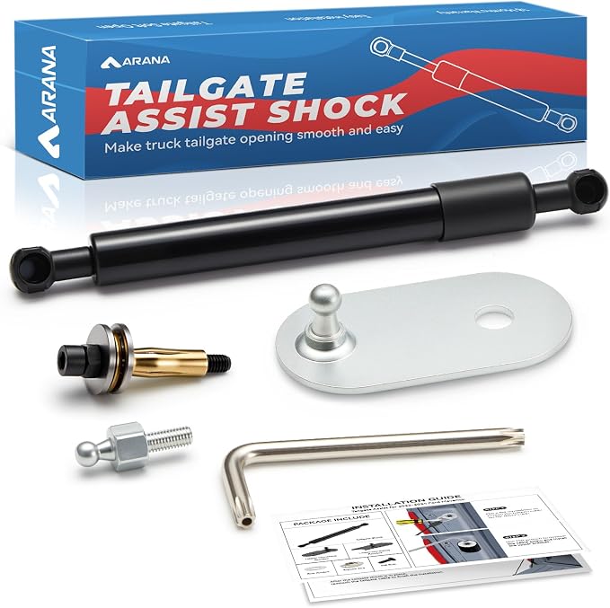ARANA Tailgate Assist Shock for F150 F250 F350 1997-2016, Tail Gate Soft Open Accessories Damper Hydraulic Strut Fits 1997-2003 Ford F-150, 1999-2016 F-250 F-350, 2010-2016 F-450(All Tools Provided)