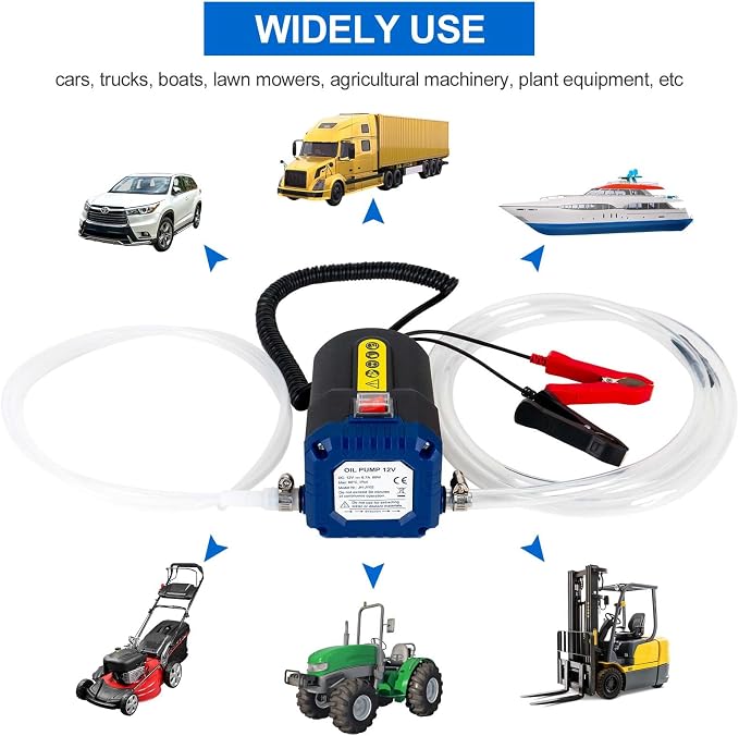 AIGMISON Oil Change Pump Extractor, 12V 80W Electric Oil Transfer Pump, Motor Oil Diesel Fluid Pump with Tubes
