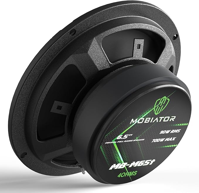 MB-M65T 6.5" 2-Way Pro Audio Midrange Coaxial Speakers, 360W Max, 4-Ohm, 1.5" Voice Coil, with Built-in Bullet Tweeters, Easy to Install in Cars/Trucks/Doors (Pair)
