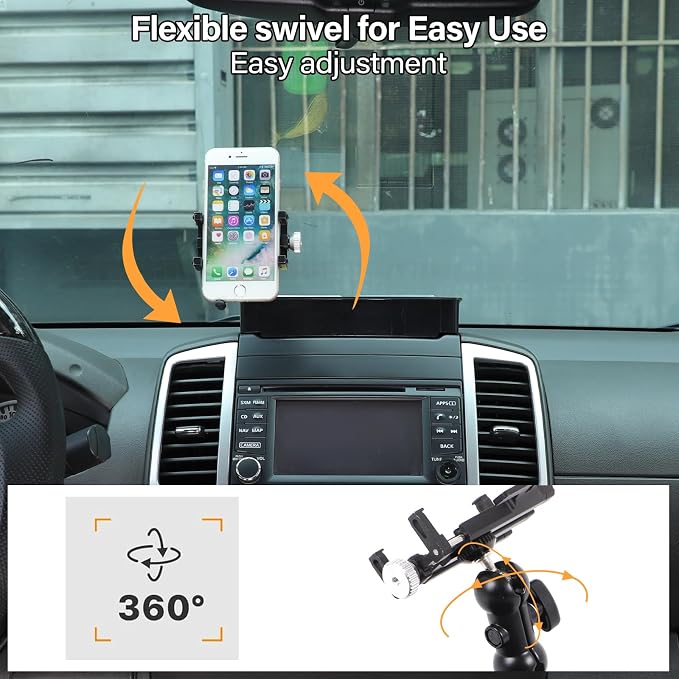 Car Dashboard Storage Tray Compatible with Nissan Frontier 2009-2017 ABS Dashboard Non-Slip Storage Organizer Tray with Phone Holder Mount Interior Accessories (Style D)