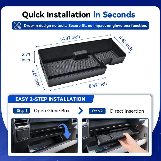 EDBETOS Center Console Drawer Organizer and Glove Box Organizer Tray for 2015-2020 Ford F150, Interior Accessories