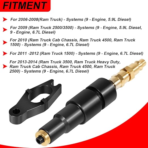 9007A 9007 Compression Test Adapter Fit for 24V Cummins 1998-1/2 to Current 5.9 6.7 Liter Diesel (Used with J-6692-B Compression Test Gauge)