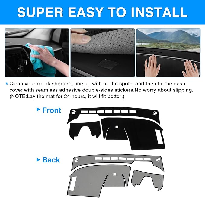 Autorder Dashboard Cover Mat for Toyota bZ4X /Subaru Solterra 2023 2024 2025 Accessories Dash Cover Upgrade Velvet Dash Mat Sunshade Glare UV Rays Protector