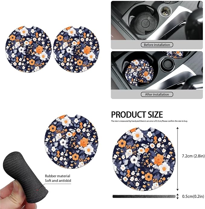 Camellia 13 Pcs Car Seat Covers Full Set, Cottagecore Flower Field Auto Front and Rear Bench Seat Protector, Vintage Garden Steering Wheel Sleeve Auto Armrest Cover