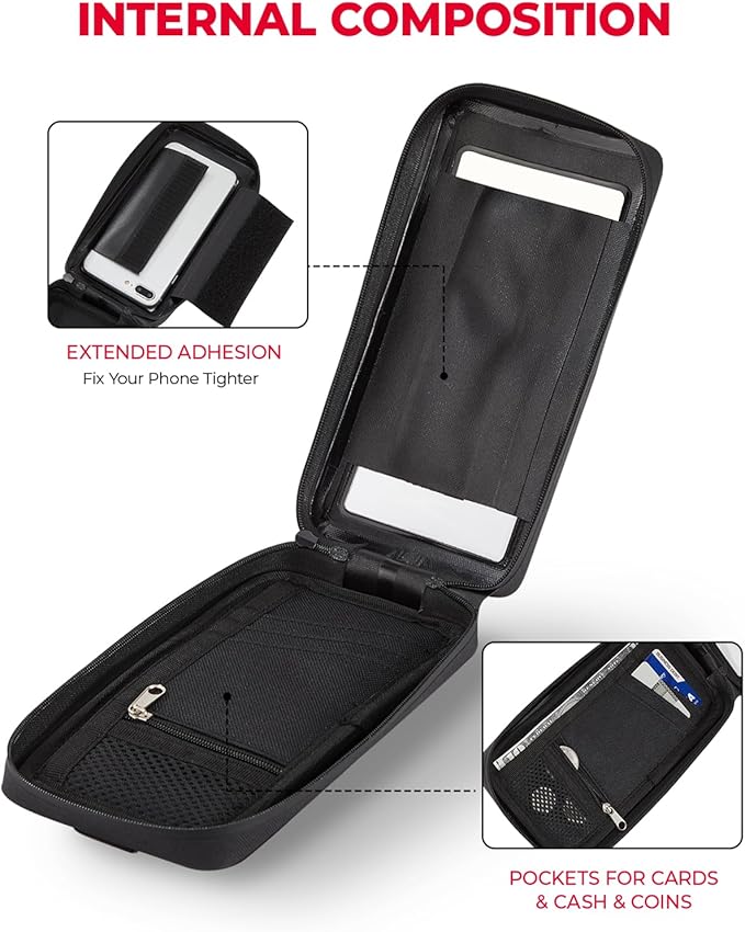 KEMIMOTO Motorcycle Waterproof Tank Bag Phone Pouch Case TPU Bag Sensitive Touch Screen Compatible for Cell Phone up to 6.5 Inch Black