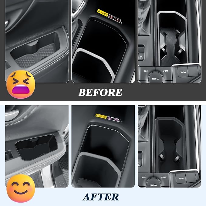 BIBIBO 4 Pack for 2025 2026 Grand Highlander Silicon Central Control Organizer 2024-2026 Toyota Grand Highlander/2025 2026 Grand Highlander Hybrid Control Insert Cup Holder+Rear Door Side Storage Box