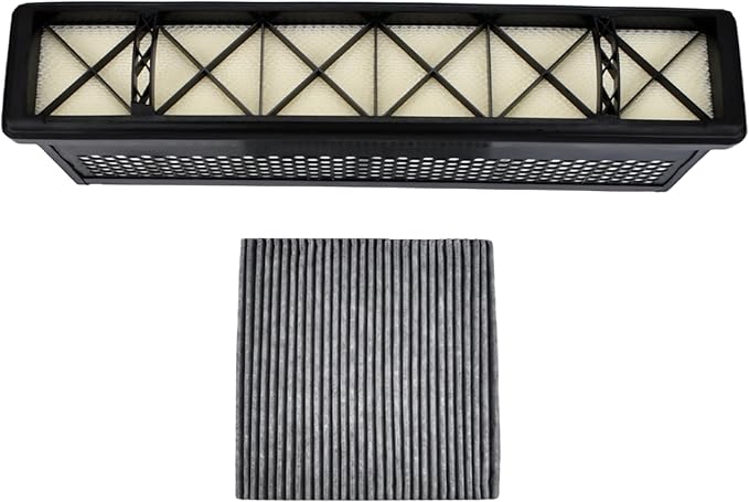 High Flow Engine Air Filter with P609422 Air Filter with Activated Carbon Compatible with Freightliner Cascadia 2008-2017,122SD 2014-2016,Coronado 2010-2016 Replaces AF27879 P609422