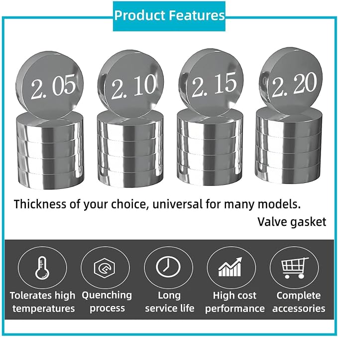 10.0mm O.D. 1.85mm-3.2mm Valve Shim Kit for Harley V-Rod 2002-2016/Street Rod 2006-2007/Night Rod Special 1190 adventure RC8 1290 SUPER 400 450 500 530 XC-W 690 enduro 990 adventure super (84Pcs)