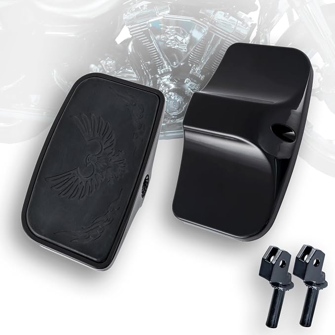 Driver Footpeg Passenger Peg Floorboard Footboard for Yamaha Xvs Vstar Virago Stryker Xvs950 Xv1100 Xvs1300 Etc (Eagle, GlossBlack)
