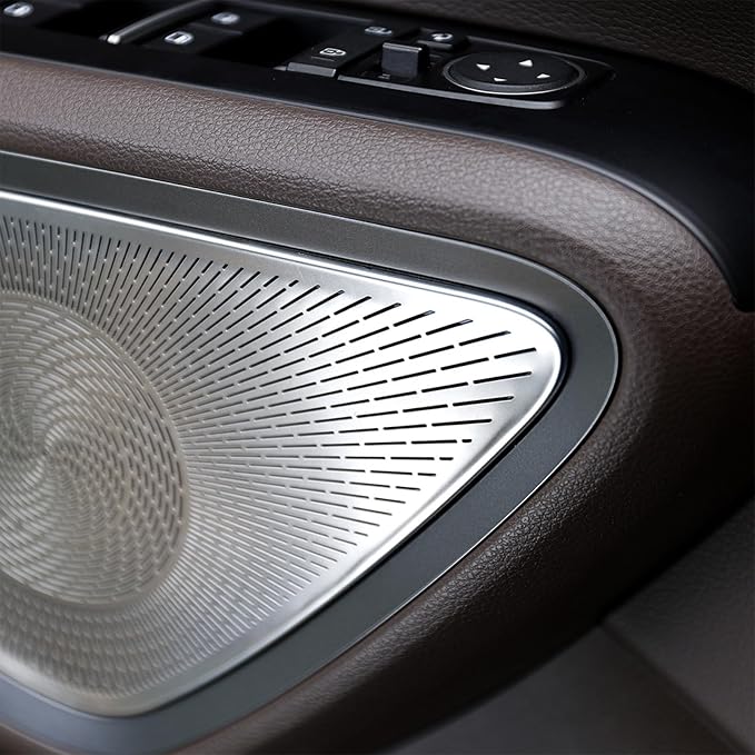 Stainless Steels Upper Air Outlet Speaker Cover Steels Interior Speaker Decoration Trim Cover Compatible with Kia Soul 2020-2025 Accessories (Silver)