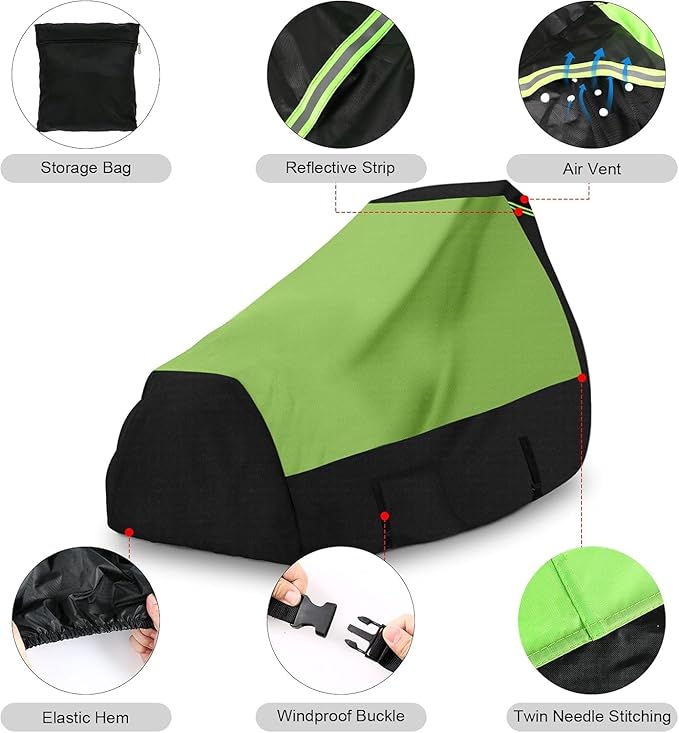 Riding Lawn Mower Cover with Bagger Attachment and ROPS, Universal Fit Decks up to 54", 600D Oxford Cloth Riding Mower Cover with Windproof Buckle for Snow Rain Dust Hail Protection