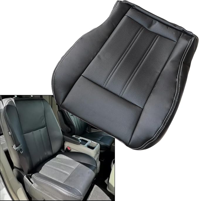 Driver & Passenger Bottom & Top Replacement Seat Covers Black Compatible with Chrysler Town & Country 2011 2012 2013 2014 2015 2016