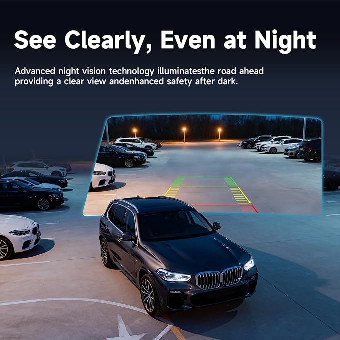 AHD 1080P Backup Camera for Car, Reverse/Front View Camera, 170° Fisheye Wide Angle, Super Night Vision, IP68 Waterproof, Only for 1080P Navigation